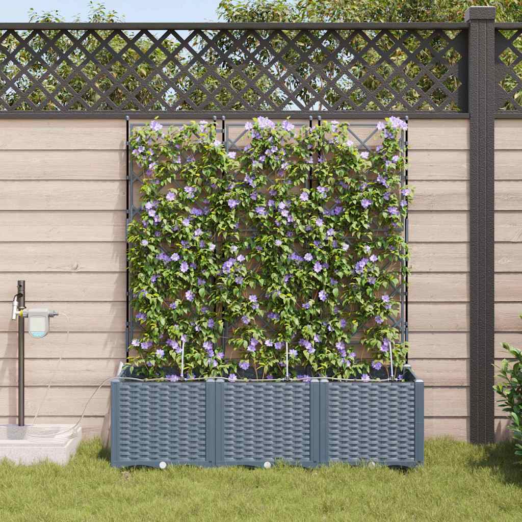 Garten-Pflanzgefäß 3 Stk. Hellgrau 120 x 40 x 142 cm PP
