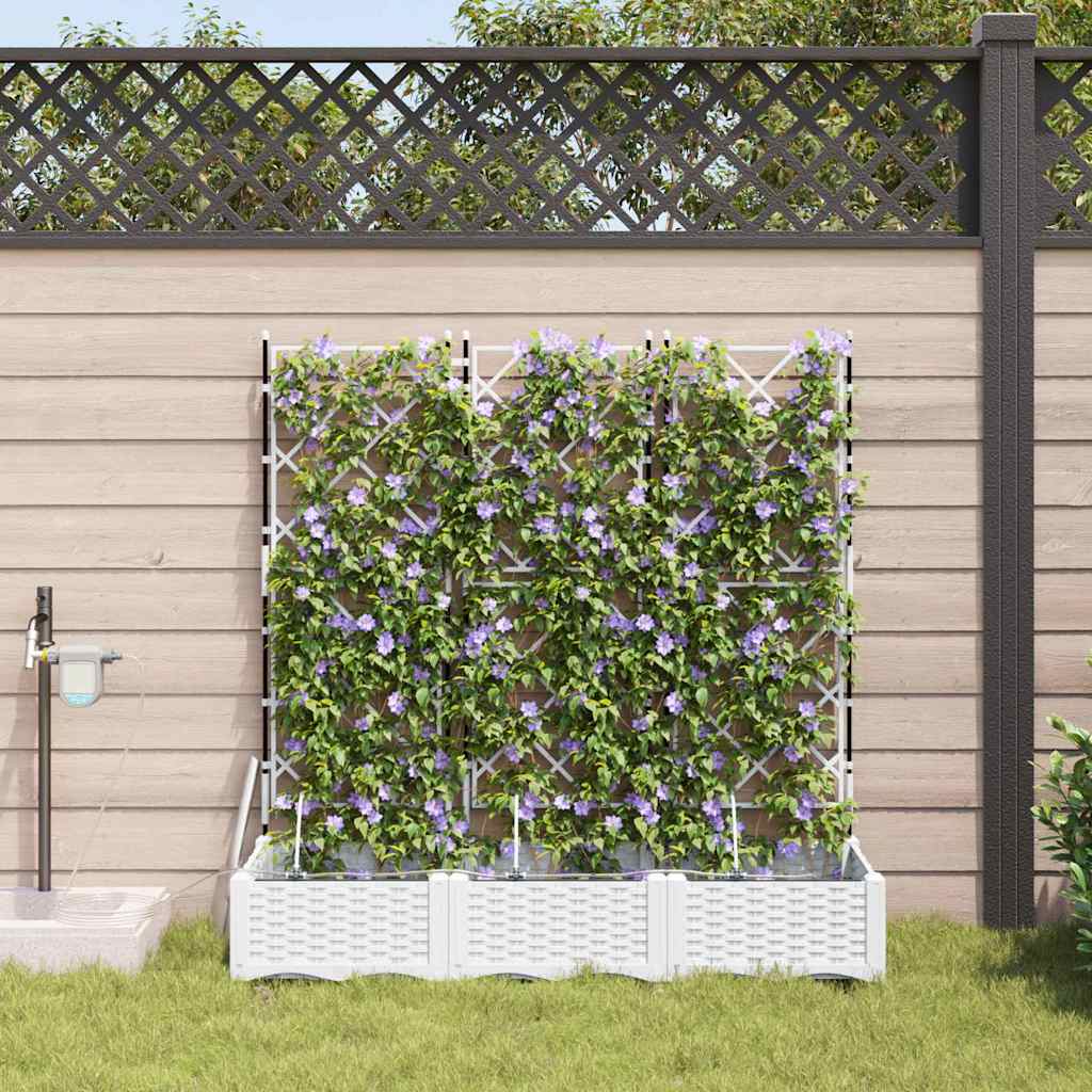 Garten-Pflanzgefäß 3 Stk. Weiß 120 x 40 x 126 cm PP