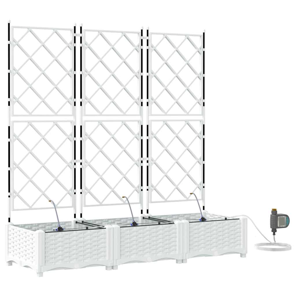 Garten-Pflanzgefäß 3 Stk. Weiß 120 x 40 x 126 cm PP