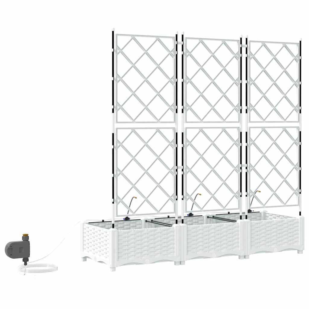 Garten-Pflanzgefäß 3 Stk. Weiß 120 x 40 x 126 cm PP