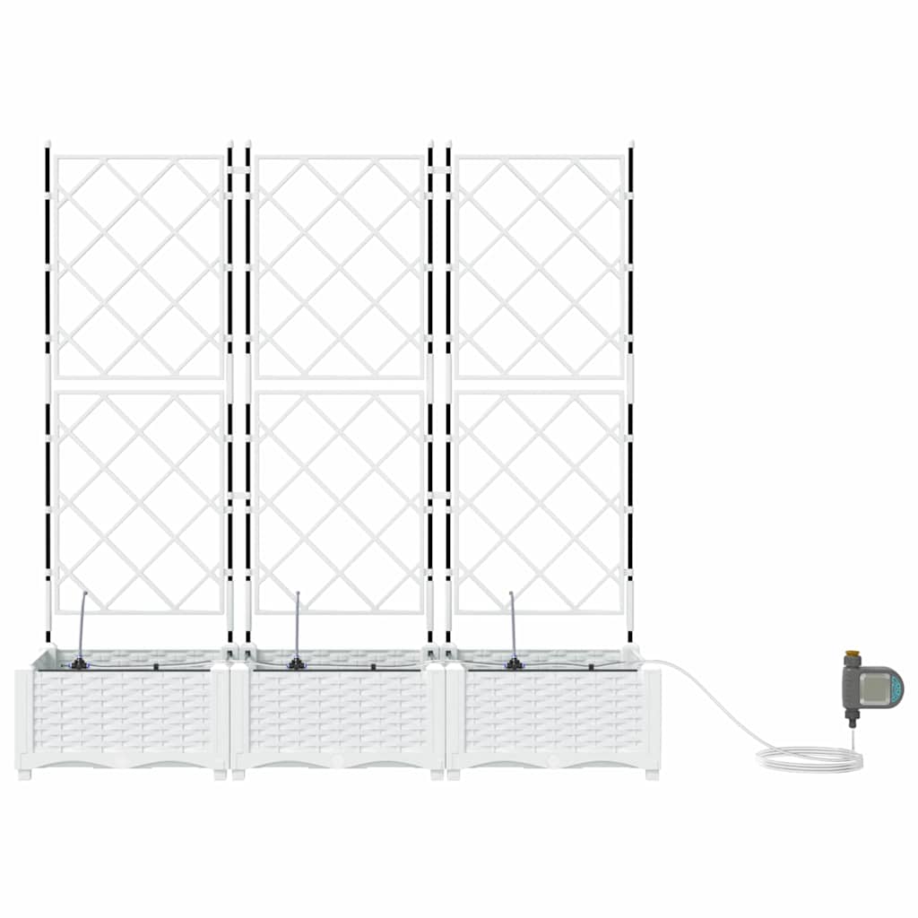 Garten-Pflanzgefäß 3 Stk. Weiß 120 x 40 x 126 cm PP