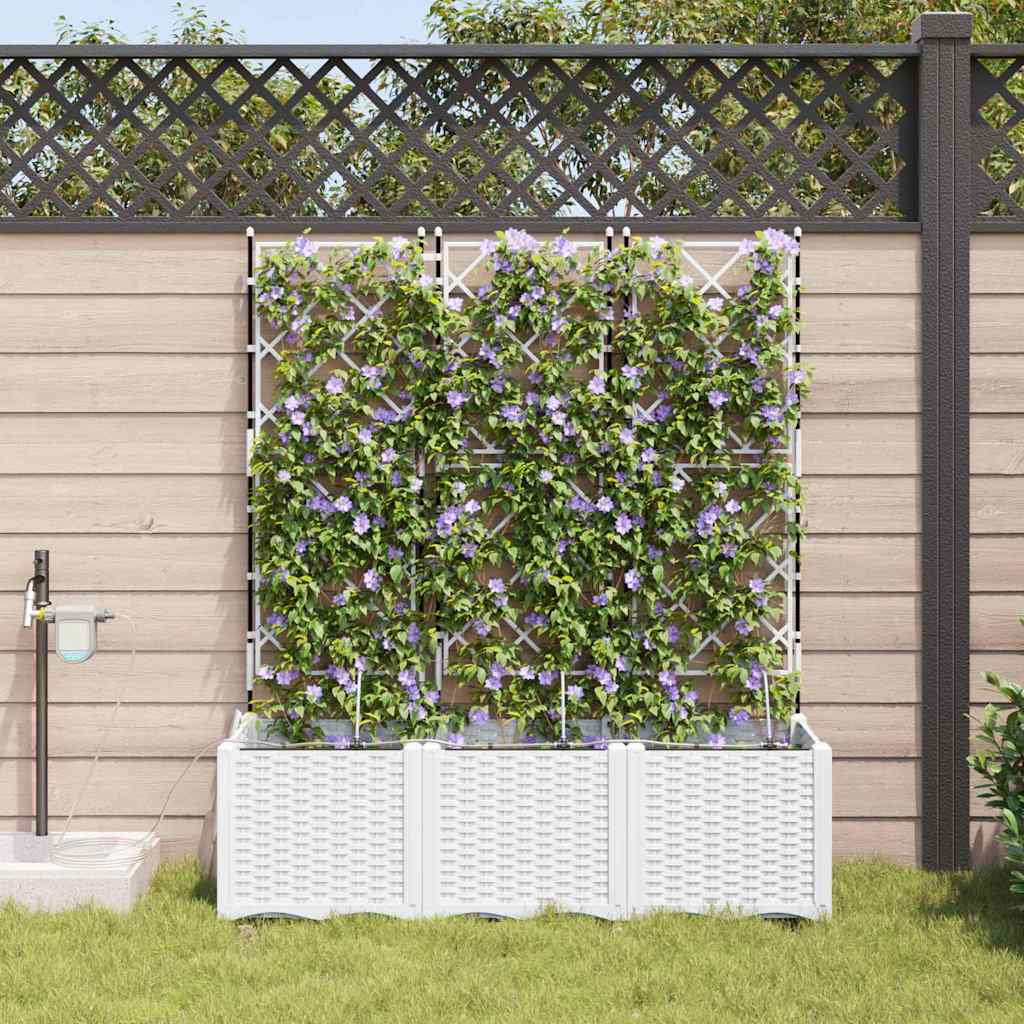 Garten-Pflanzgefäß 3 Stk. Weiß 120 x 40 x 142 cm PP