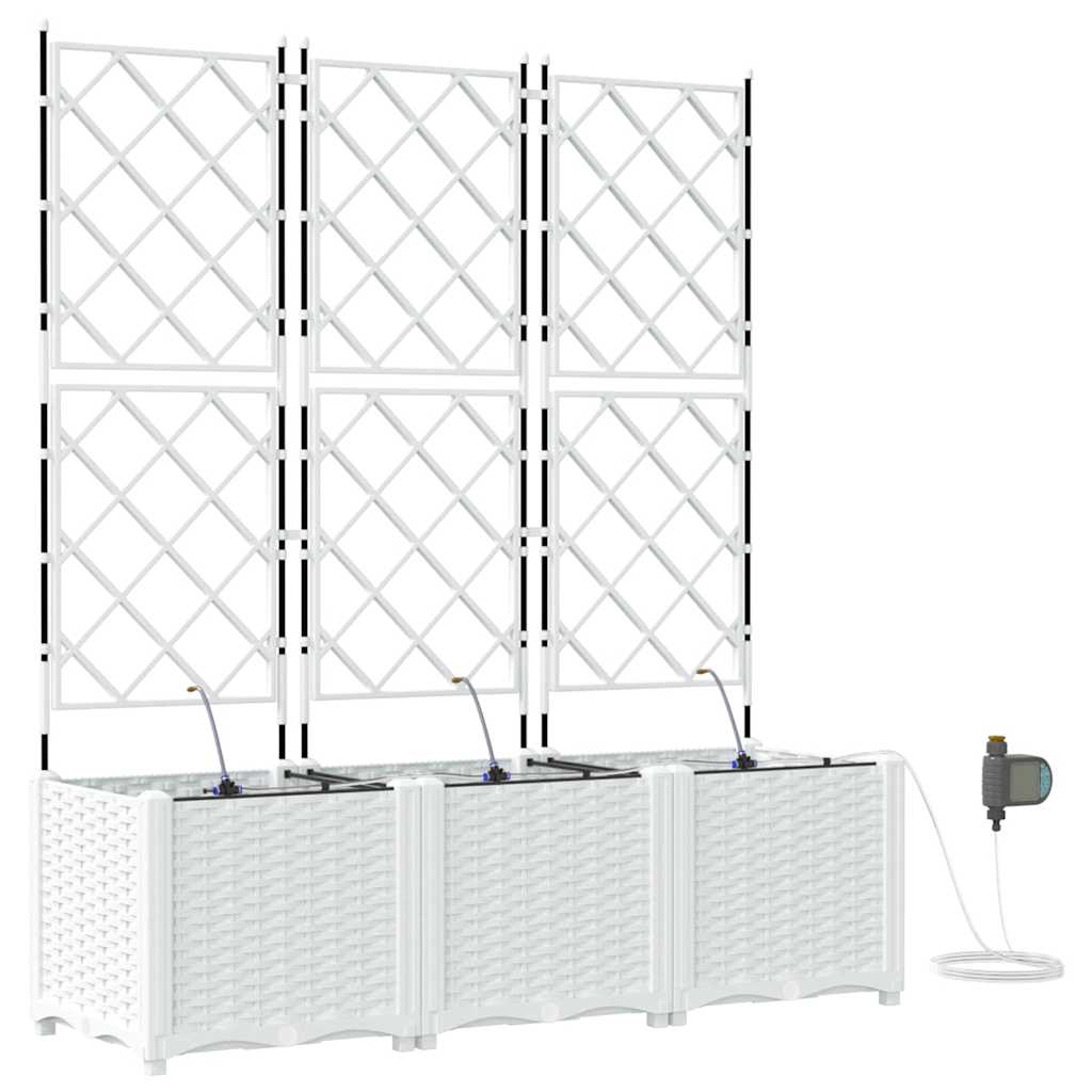 Garten-Pflanzgefäß 3 Stk. Weiß 120 x 40 x 142 cm PP