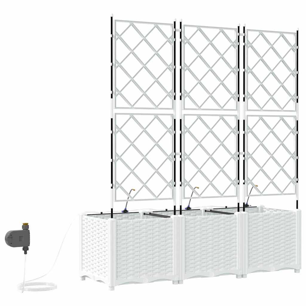 Garten-Pflanzgefäß 3 Stk. Weiß 120 x 40 x 142 cm PP
