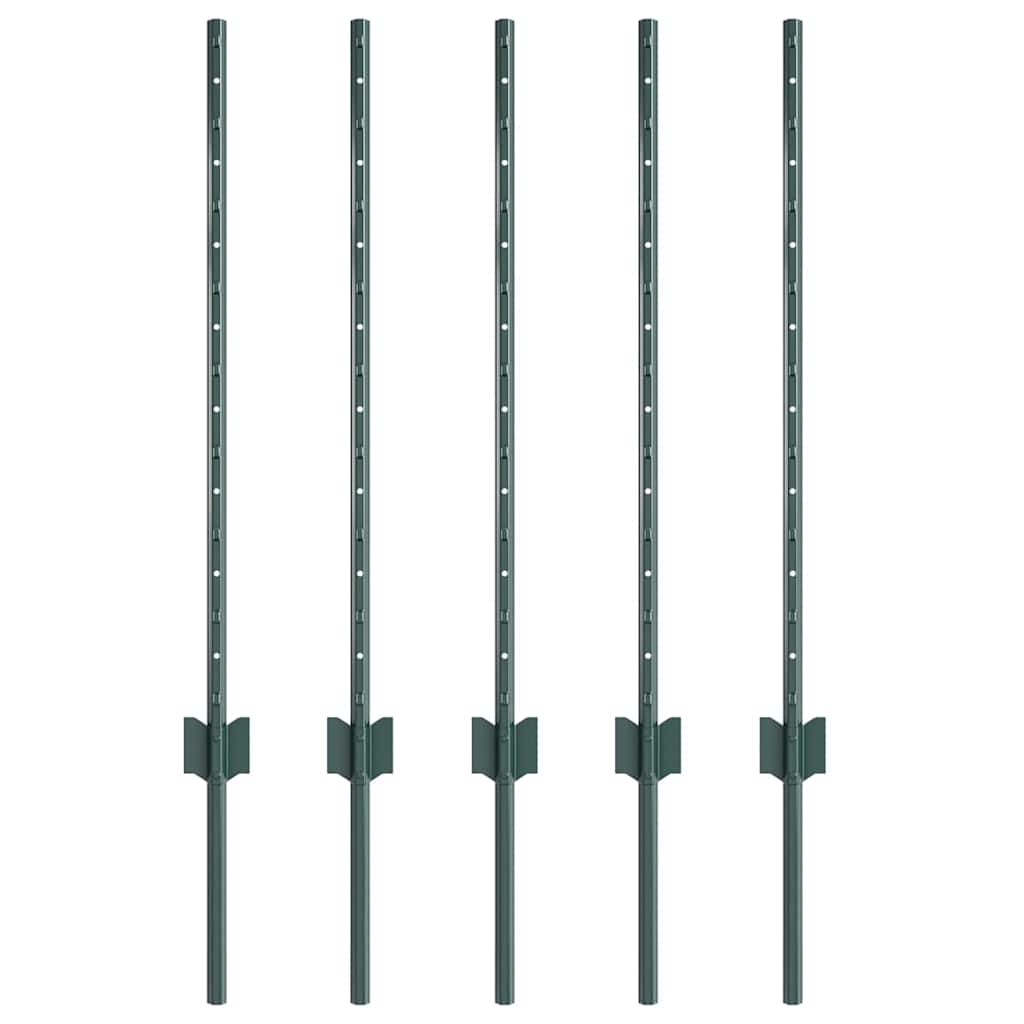 Eingebetteter Zaunpfosten 5 stk. Grün 120 cm
