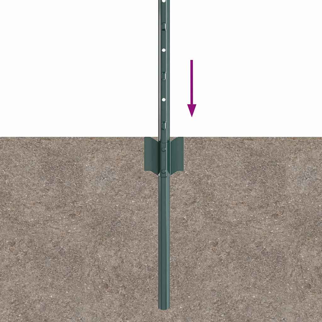 Eingebetteter Zaunpfosten 11 stk. Grün 120 cm
