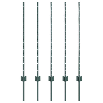 Eingebetteter Zaunpfosten 5 stk. Grün 140 cm
