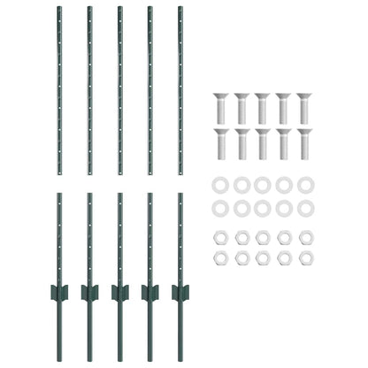 Eingebetteter Zaunpfosten 5 stk. Grün 140 cm
