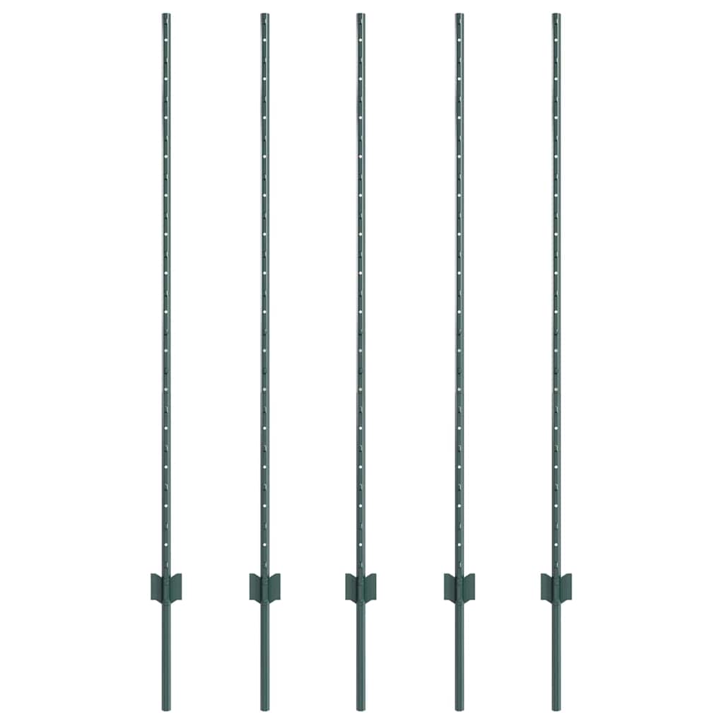 Eingebetteter Zaunpfosten 5 stk. Grün 180 cm