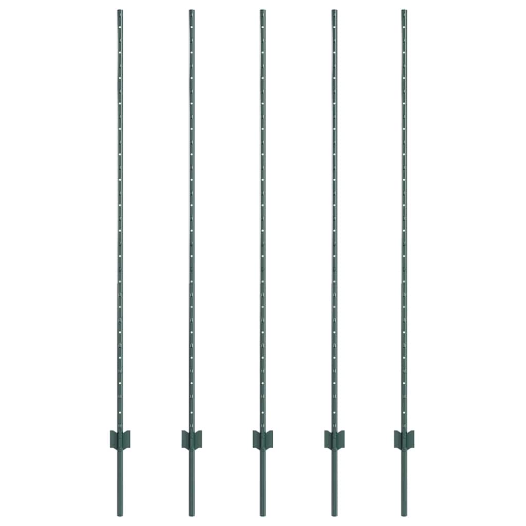 Eingebetteter Zaunpfosten 5 stk. Grün 200 cm