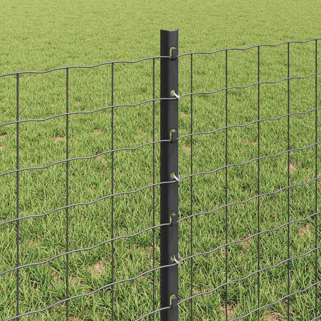 Eingebetteter Zaunpfosten 11 stk. Grau 100 cm