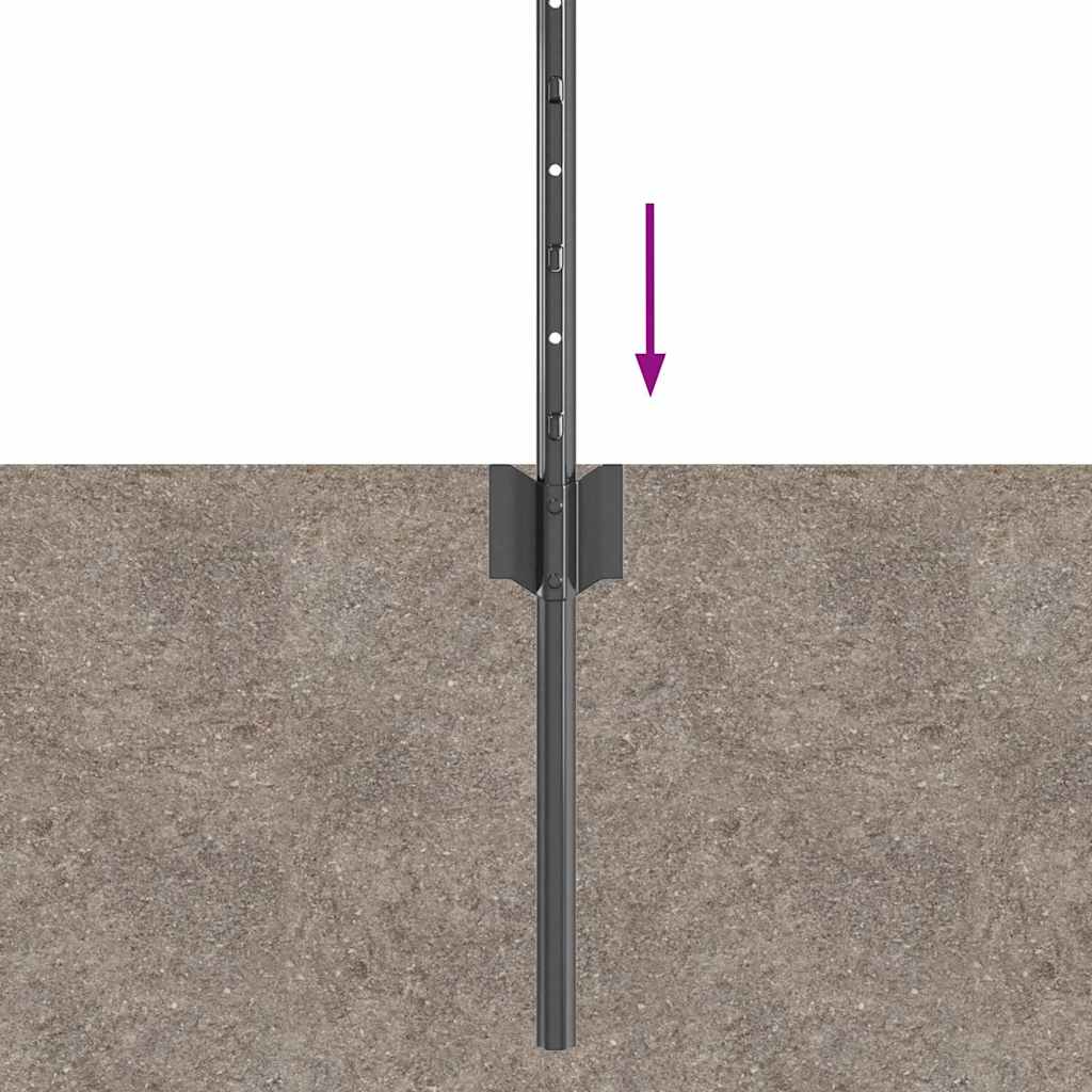 Eingebetteter Zaunpfosten 11 stk. Grau 100 cm