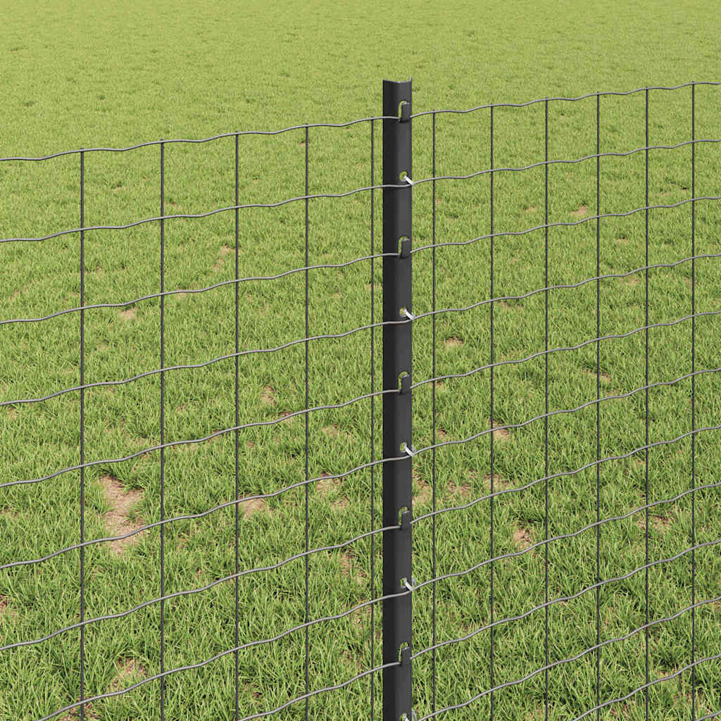 Eingebetteter Zaunpfosten 5 stk. Grau 140 cm