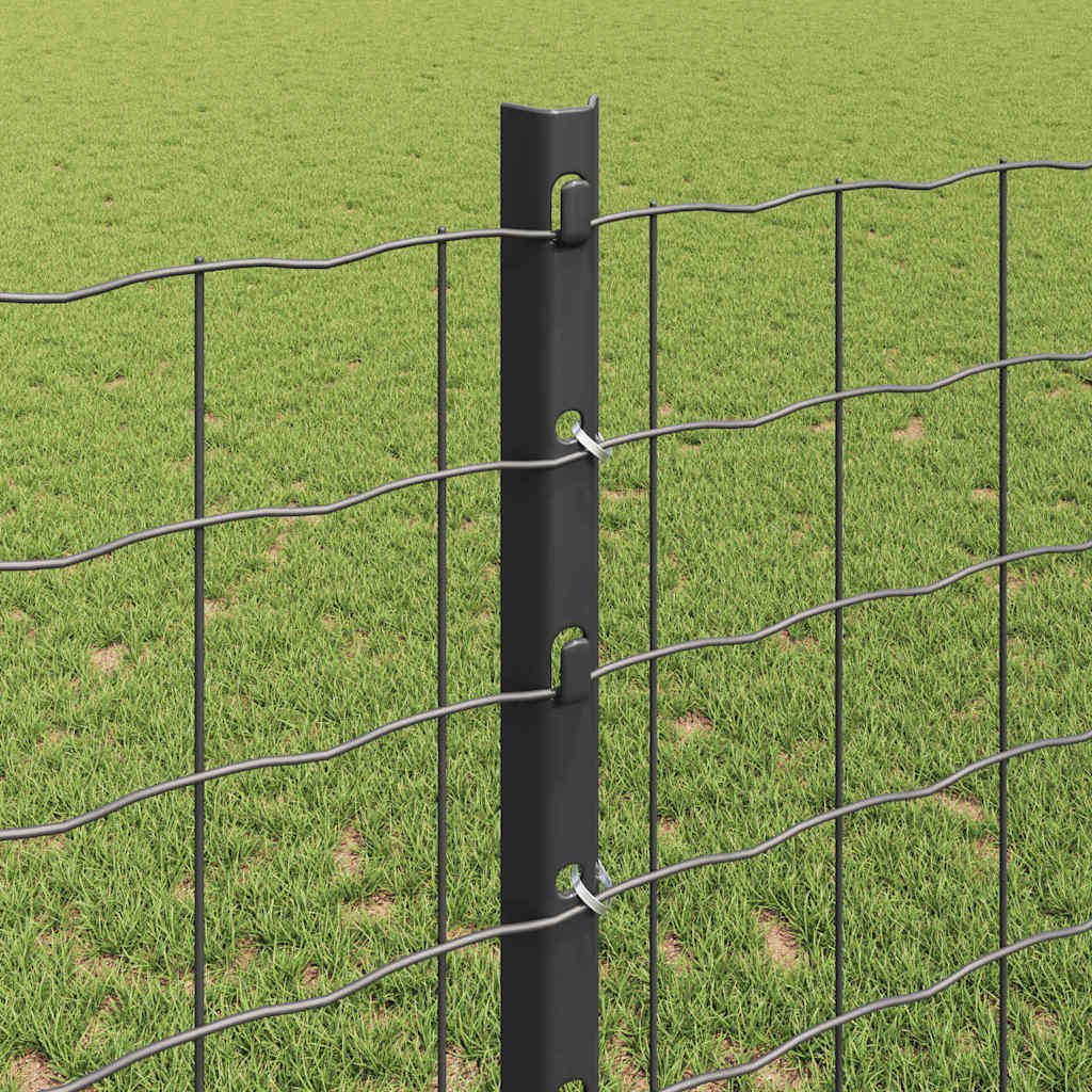 Eingebetteter Zaunpfosten 5 stk. Grau 160 cm