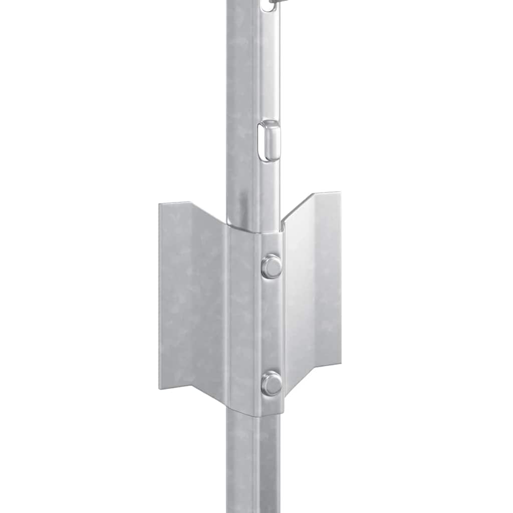 Eingebetteter Zaunpfosten 5 stk. Silber 120 cm