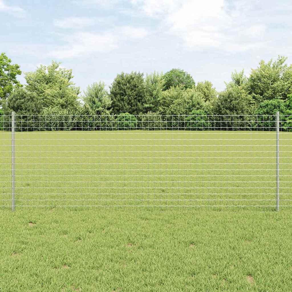 Eingebetteter Zaunpfosten 5 stk. Silber 120 cm