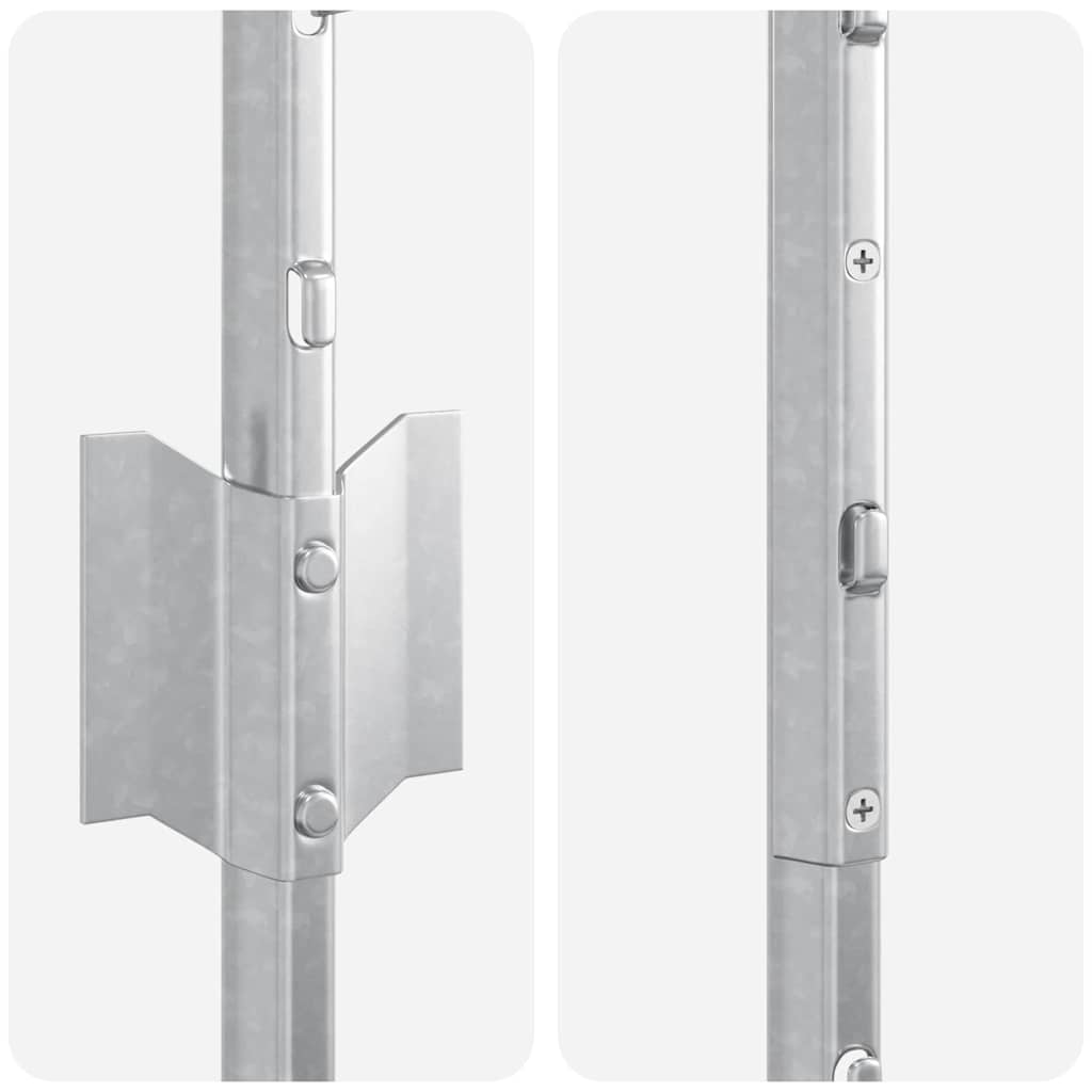 Eingebetteter Zaunpfosten 5 stk. Silber 180 cm