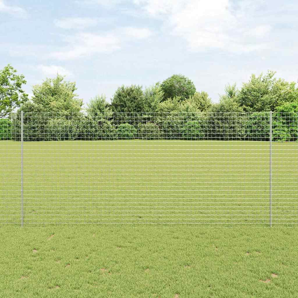 Eingebetteter Zaunpfosten 5 stk. Silber 180 cm