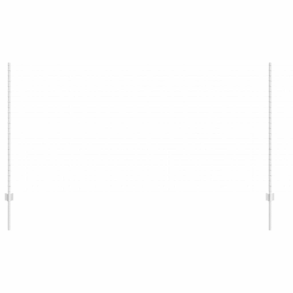 Eingebetteter Zaunpfosten 5 stk. Silber 180 cm