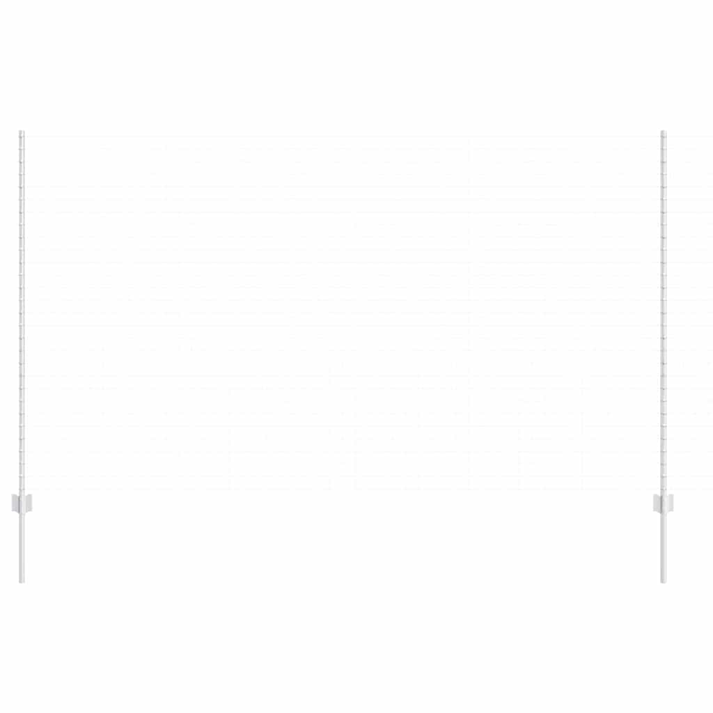 Eingebetteter Zaunpfosten 5 stk. Silber 200 cm