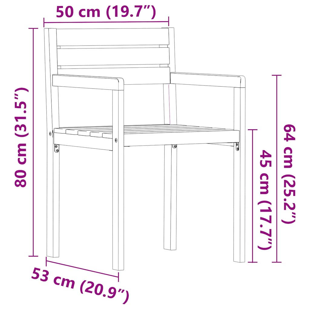 7-teiliges Garten-Ess-Set aus Massivholz Akazie