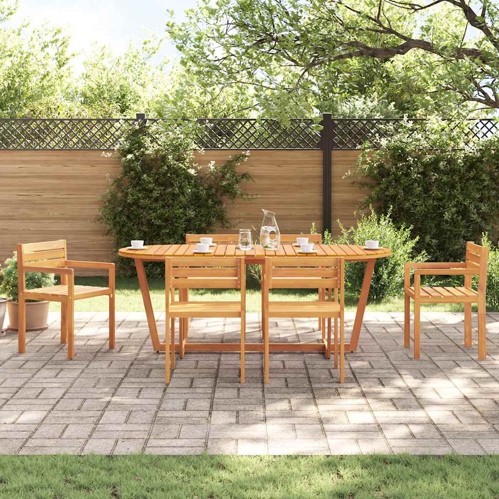 7-teiliges Garten-Ess-Set aus Massivholz Akazie