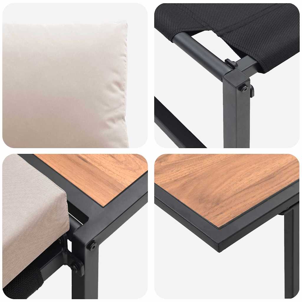 Outdoor-Stahl-Sitzmöbel 2 Stk. Taupe Stahl