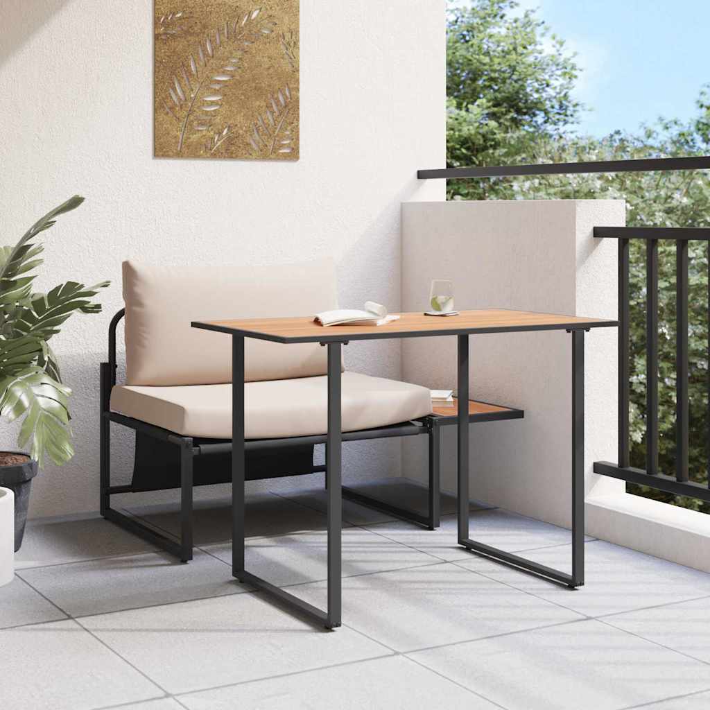 Outdoor-Stahl-Sitzmöbel 2 Stk. Taupe Stahl