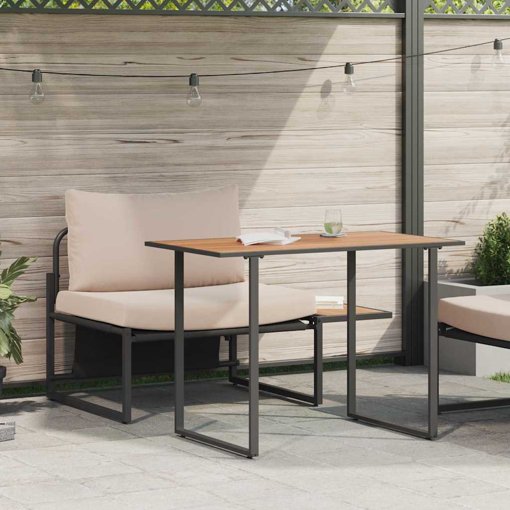 Outdoor-Stahl-Sitzmöbel 2 Stk. Taupe Stahl