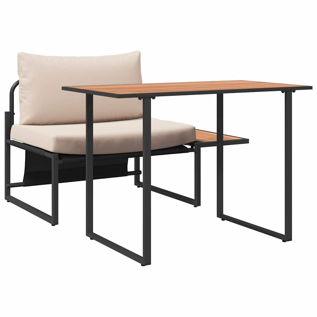 Outdoor-Stahl-Sitzmöbel 2 Stk. Taupe Stahl