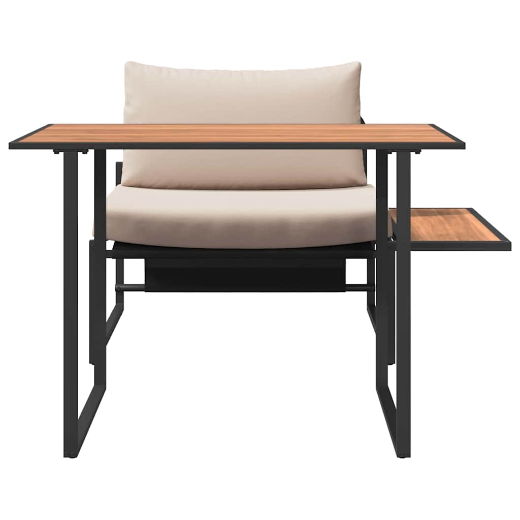 Outdoor-Stahl-Sitzmöbel 2 Stk. Taupe Stahl