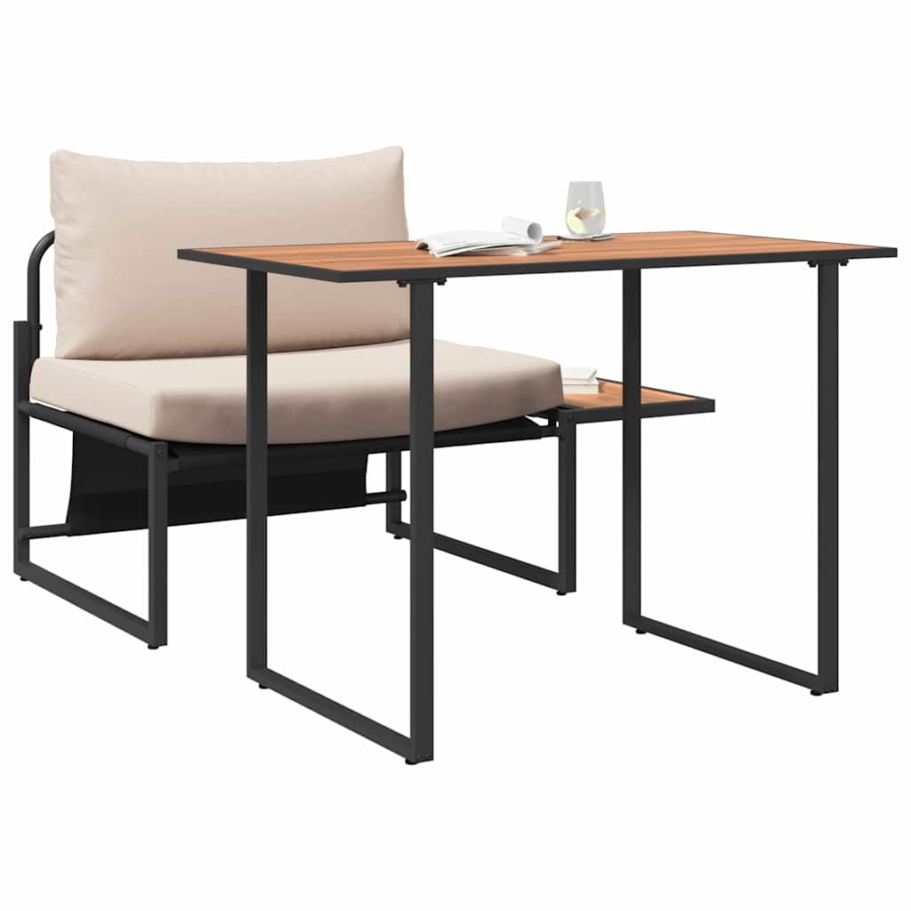 Outdoor-Stahl-Sitzmöbel 2 Stk. Taupe Stahl