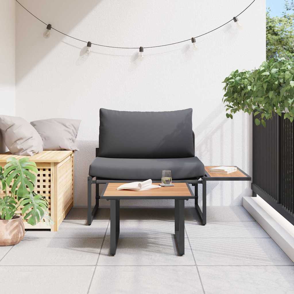 Gartensofa-set 2 Stk. Anthrazit Stahl