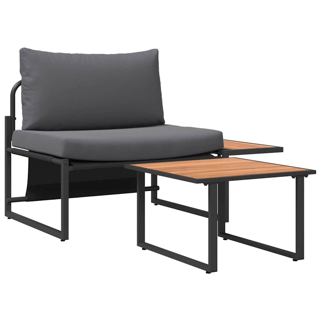 Gartensofa-set 2 Stk. Anthrazit Stahl