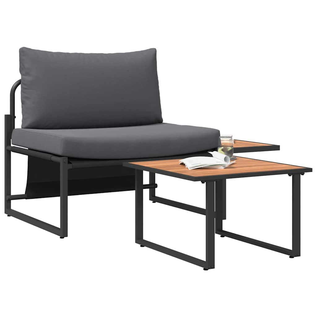 Gartensofa-set 2 Stk. Anthrazit Stahl