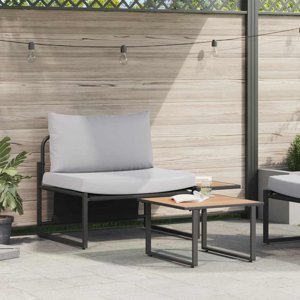 Gartensofa-set 2 Stk. Hellgrau Stahl