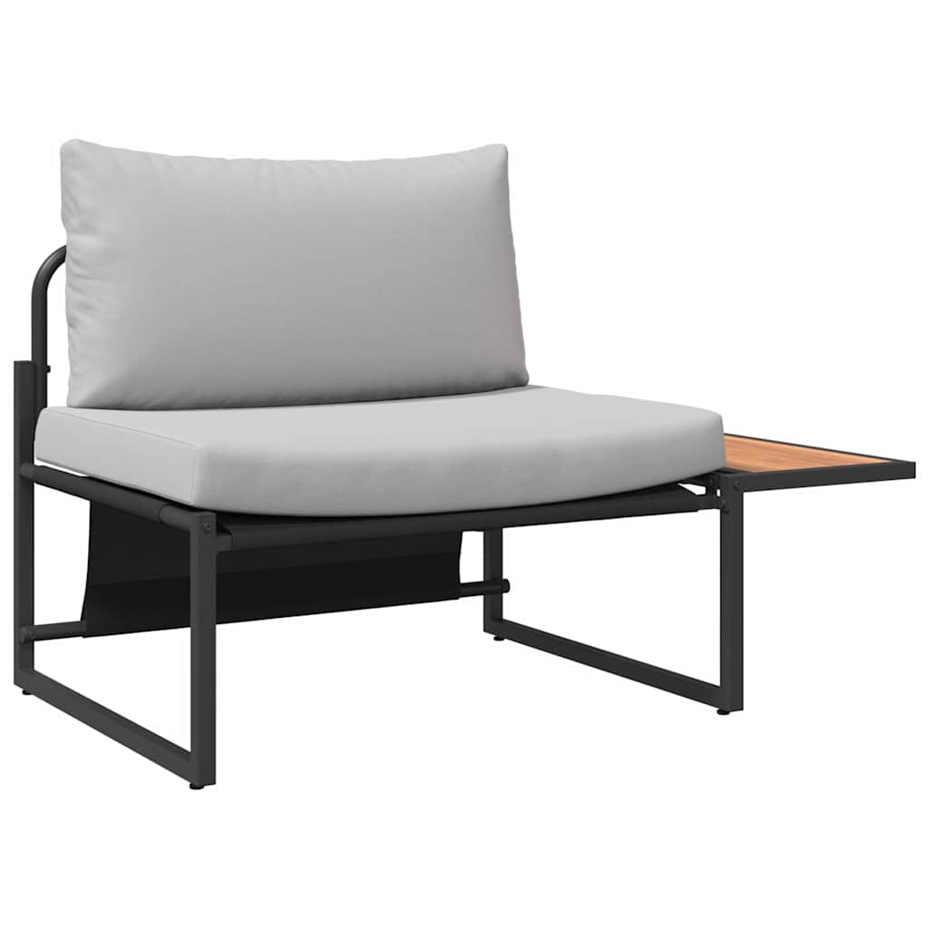 Gartensofa-set 2 Stk. Hellgrau Stahl