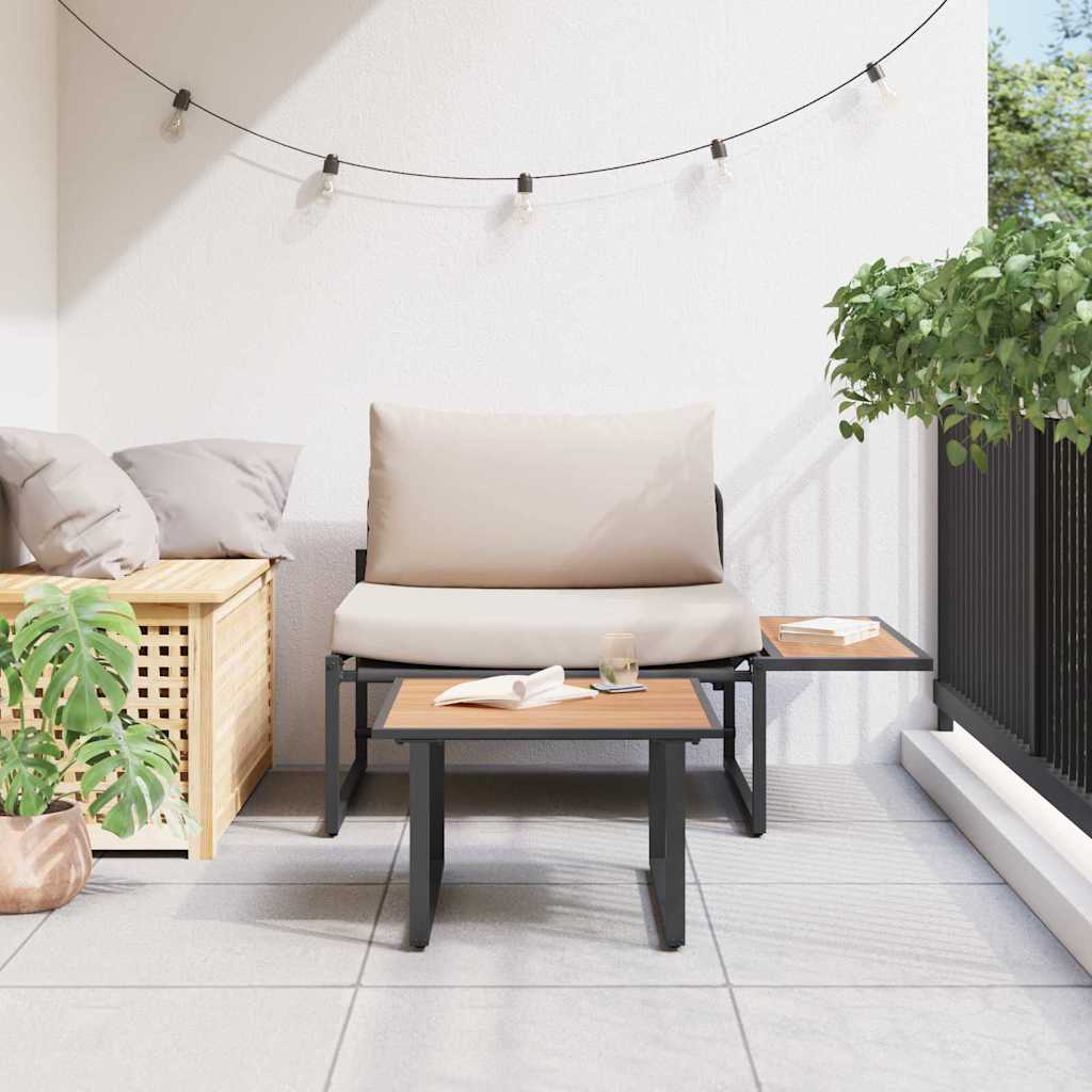 Gartensofa-set 2 Stk. Taupe Stahl