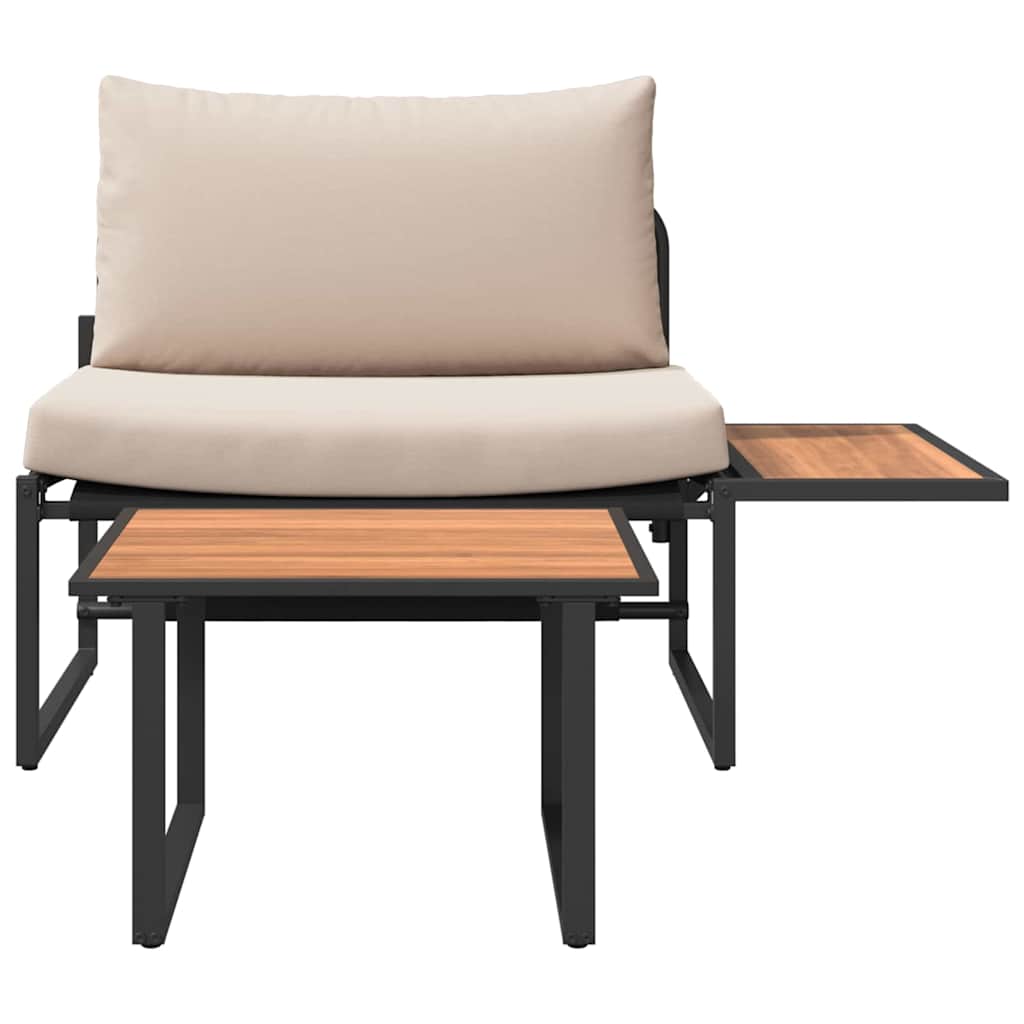 Gartensofa-set 2 Stk. Taupe Stahl