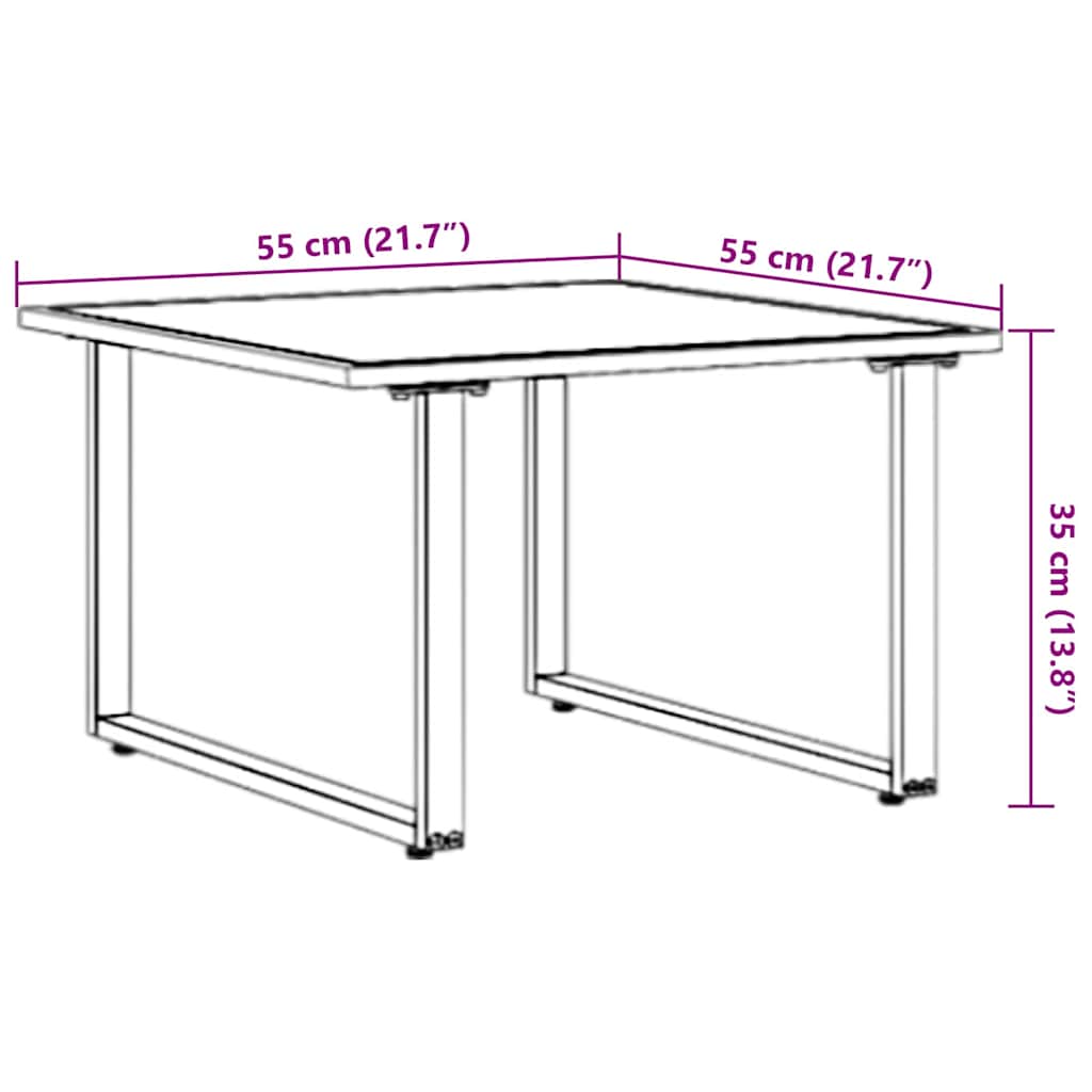 Couchtisch Schwarz und Braun 55 x 55 x 35 cm