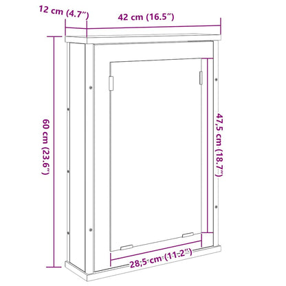 Spiegelschrank Sonoma-Eiche 42 x 12 x 60 cm Holzwerkstoff