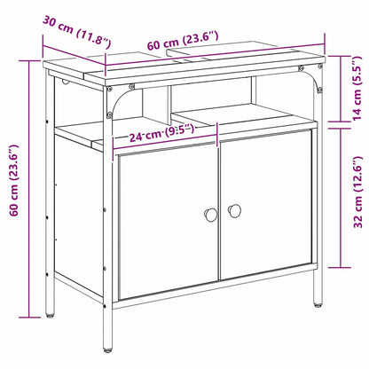 Badezimmerschrank Beige 60 x 30 x 60 cm Holzwerkstoff