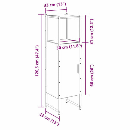 Badezimmerschrank Beige 33 x 33 x 120,5 cm Holzwerkstoff