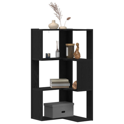 Bücherregal 3 Ebenen 50 x 50 x 102 cm Schwarz Eichen-Optik
