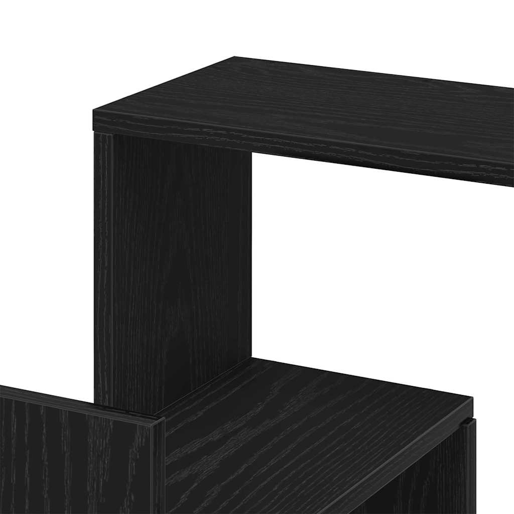 Wand-Eckregal Schwarz Eichen-Optik 45 x 45 x 147 cm
