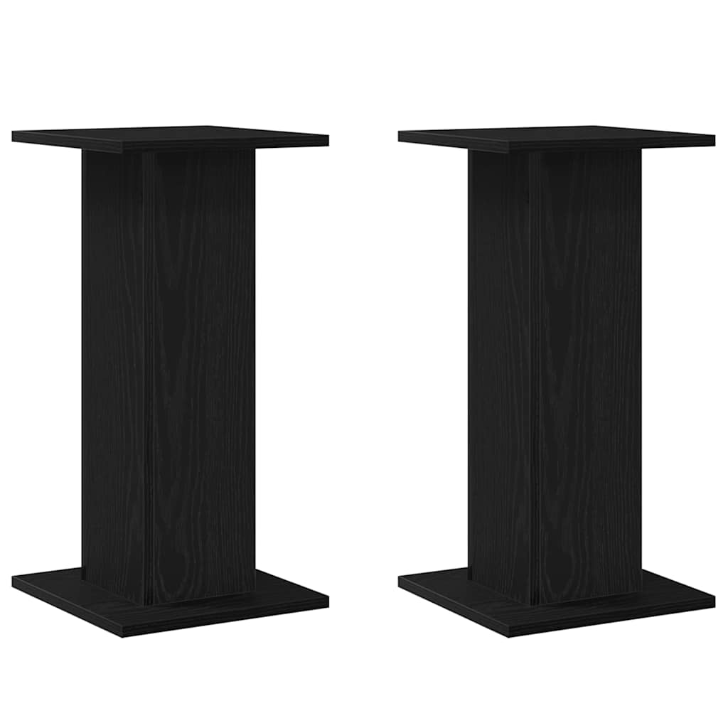 Lautsprecherständer 2 stk. Schwarz Eichen-Optik 30 x 30 x 60 cm