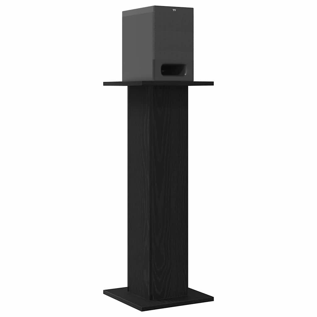 Lautsprecherständer 2 stk. Schwarz Eichen-Optik 30 x 30 x 80 cm