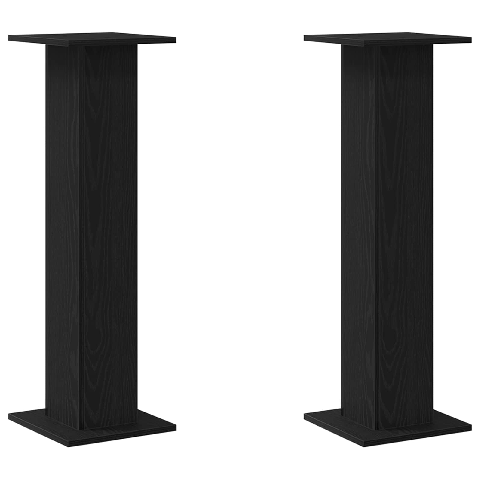 Lautsprecherständer 2 stk. Schwarz Eichen-Optik 30 x 30 x 95 cm