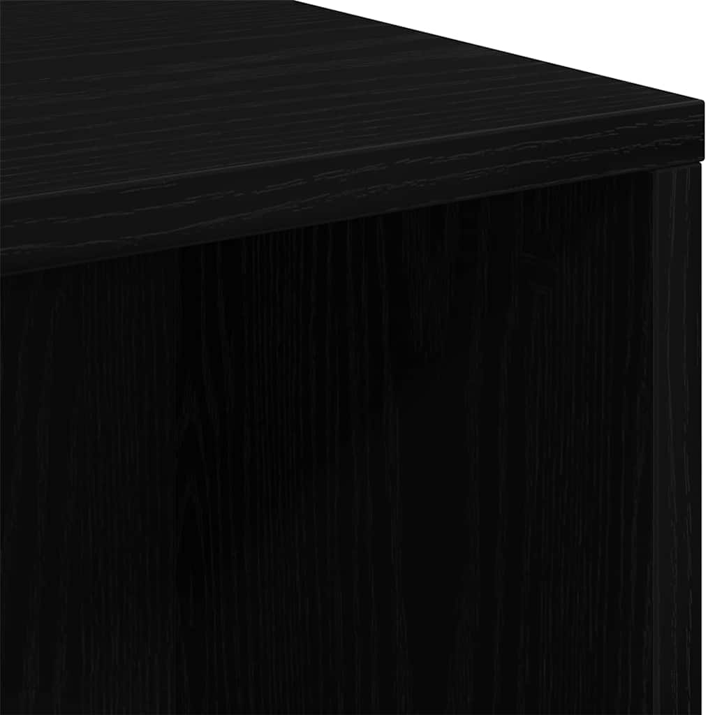 Bücherregal 7 Ebenen 50 x 25 x 102 cm Schwarz Eichen-Optik