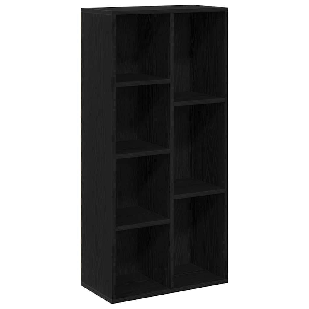 Bücherregal 7 Ebenen 50 x 25 x 102 cm Schwarz Eichen-Optik